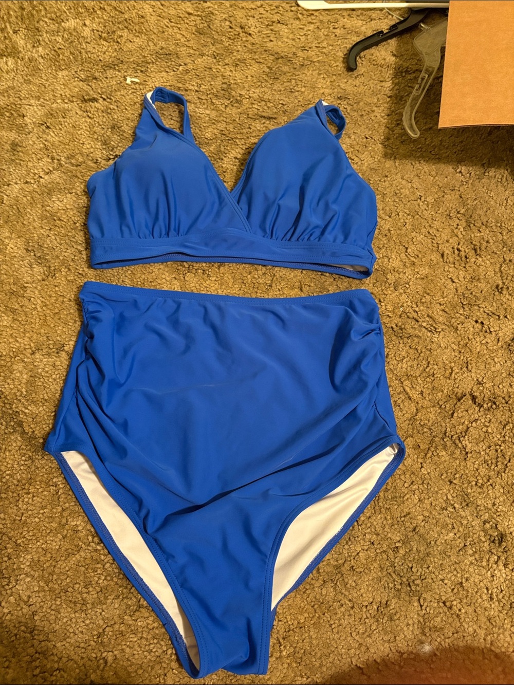 Women's maternity High-Waist Blue Bikini Set